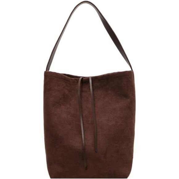 Hobo Bags for Women Vegan Leather Handbag Suede Hobo Bags Bucket Shoulder Bag